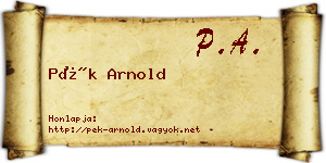 Pék Arnold névjegykártya