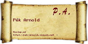 Pék Arnold névjegykártya