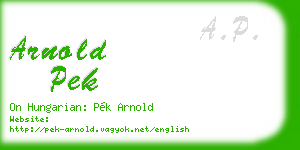 arnold pek business card